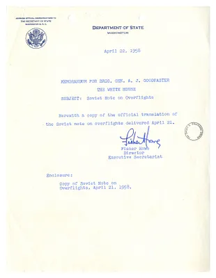 Memorandum, Fisher Howe to Andrew J. Goodpaster