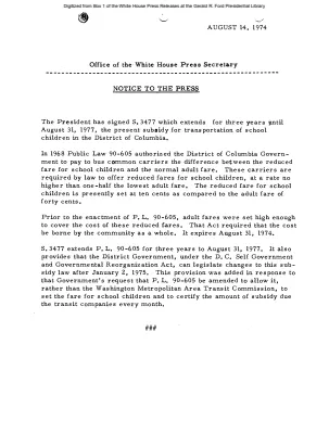 President Signs S. 3477 [Signing Statements and Announcements]