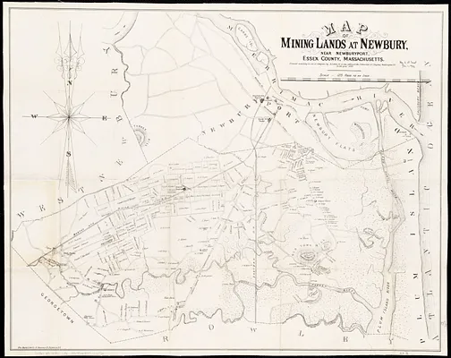 Map of mining lands at Newbury, near Newburyport, Essex County, Massachusetts