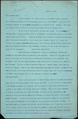Bartolomeo Vanzetti typed letter (incomplete copy) to [Theodore] Debs, [Charlestown], 26 June 1926
