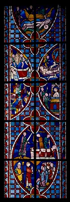 Stained Glass Window with Scenes from the Life of Saint Vincent