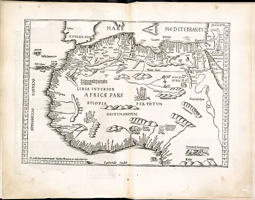 Tab. mo. primae partis Aphricae, et tabula secunde partis Aphricae