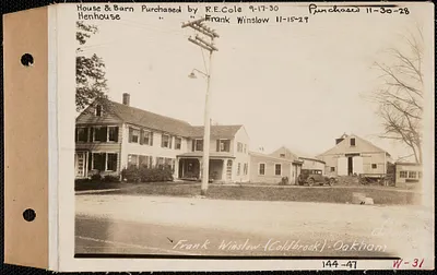 Frank Winslow, house and barn, Coldbrook, Oakham, Mass., Jun. 4, 1928