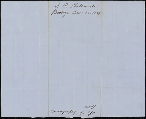 A. R. Hollowell to B. F. Copeland, 23 December 1851