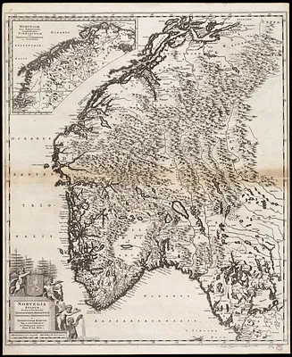 Norvegia regnum divisum in suos dioeceses Nidrosiensem, Bergensem, Opsloensem, et Stavangriensem et praefecturam Bahusiae quae et sont subdivisae in in caeteras partes, minores