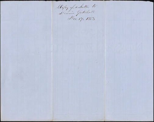 Copy of a letter from Samuel Warner to Dennis Getchell, 17 December 1853