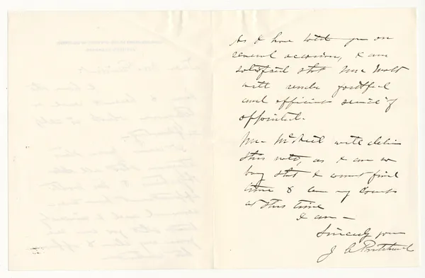 Letter from William Loeb, Jr. to E. A. Hitchcock