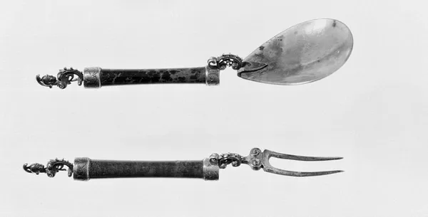 Spoon and Fork with Heads of Minerva
