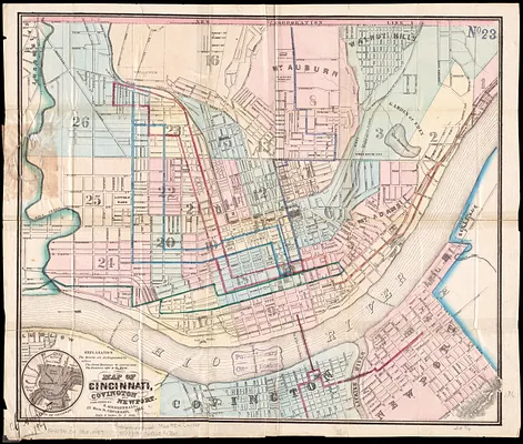 Map of Cincinnati, Covington and Newport