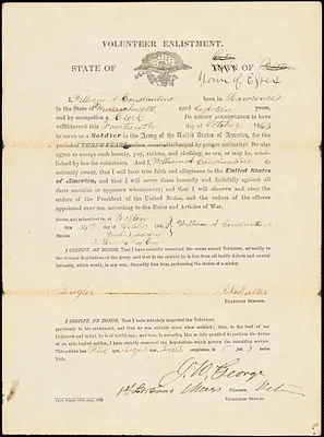 Civil War enlistment paper