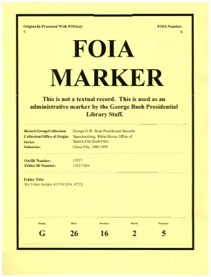 Six Video Scripts 4/17/90 [OA 4727]