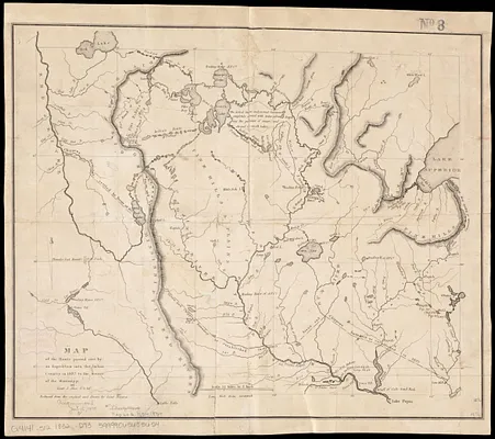 Map of the route passed over by an expedition into the Indian country in 1832 to the source of the Mississippi