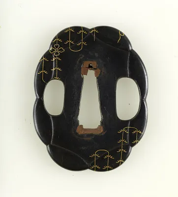 Tsuba with Abstract Plant Motif