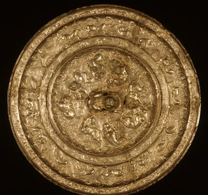 Mirror with Lions Among Grapevines