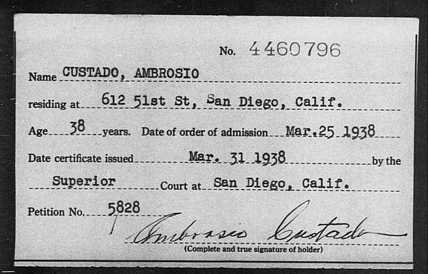 Custado, Ambrosio - 1938