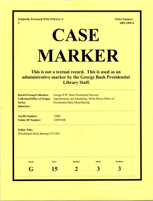 [Presidential Daily Backup] 5/5/1992