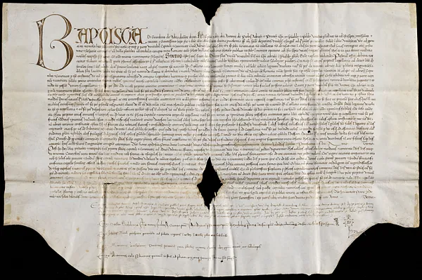 Papal bull in the name of Sixtus IV uniting the church of St. Peter "ad Montonem" with a perpetual chaplaincy dedicated to the Virgin Mary in the church of Atria