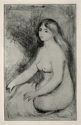Baigneuse assise