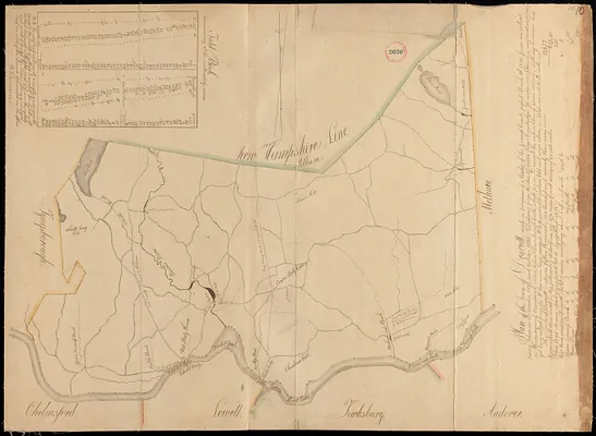 Plan of Dracut made by B. F. Varnum, dated October 31, 1831