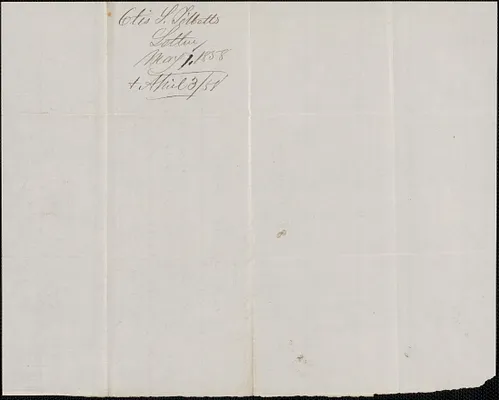 Otis S. Tibbetts to W. A. Harrington, 1 May 1858