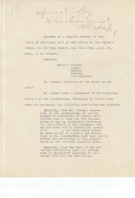 Minutes, May 26, 1921