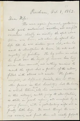 Letter from William Lloyd Garrison, Peacham, [Vt.], to Helen Eliza Garrison, Oct. 8, 1862