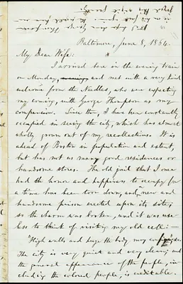 Letter from William Lloyd Garrison, Baltimore, to Helen Eliza Garrison, June 8, 1864
