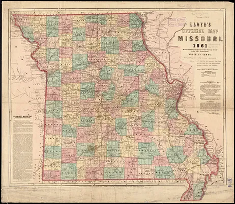 Lloyd's official map of Missouri