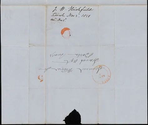Joseph W. Stinchfield to Samuel Warner, 3 November 1851