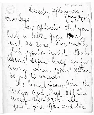Letter from Arry Mayer to Bess Wallace