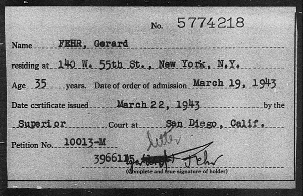 Fehr, Gerard - 1943