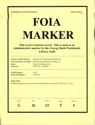 NAHB [National Association of Home Builders] 50th Anniversary 5/18/92 [OA 7574] [1]