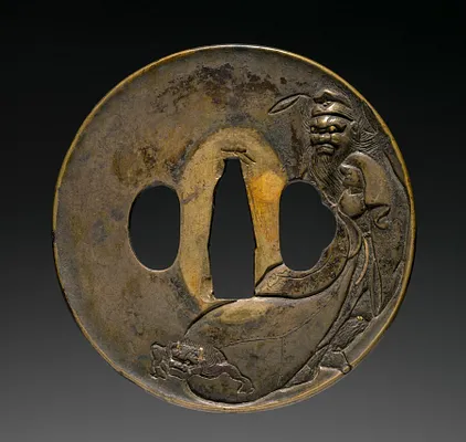 Sword Guard (Tsuba) with Zhong Kui (Shōki) the Demon Queller