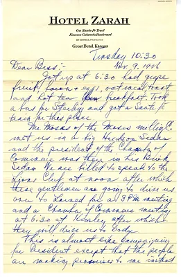 Letter from Harry S. Truman to Bess W. Truman