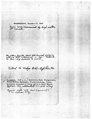 Lyndon Johnson's 1954 Desk Diary I, beginning 10/27/1954