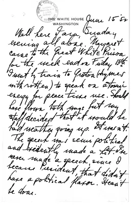 Longhand Note of President Harry S. Truman
