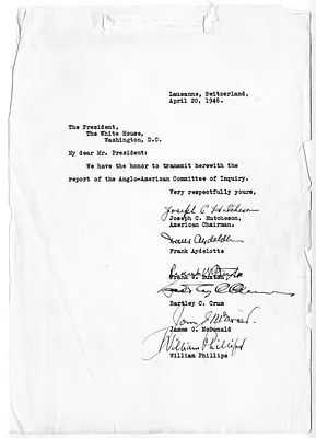 Report of the Anglo-American Committee of Inquiry to President Harry S. Truman