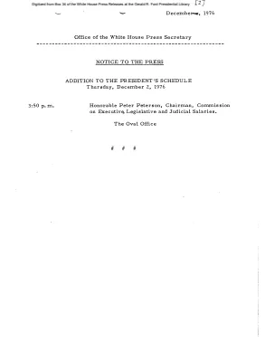 Addition to President's Schedule, Thursday, December 2, 1976