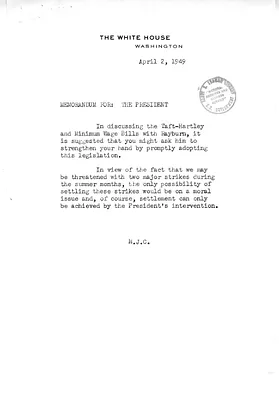 Daily Appointment Sheet of President Harry S. Truman, with Attached Notes