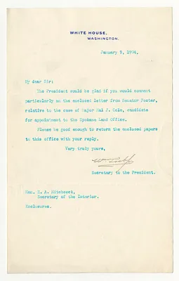 Letter from William Loeb to E. A. Hitchcock