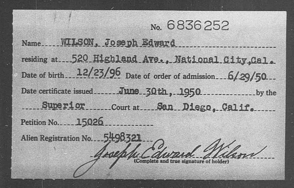 Wilson, Joseph Edward - 1950
