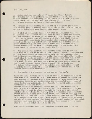 Minutes of April 1961 LCRC meeting