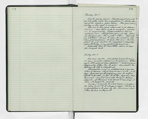 Handwritten journal entry for November 5, 1970-November 6, 1970