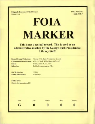 [Public Correspondence] [1]