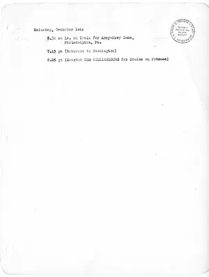 Daily Appointment Sheet for President Harry S. Truman