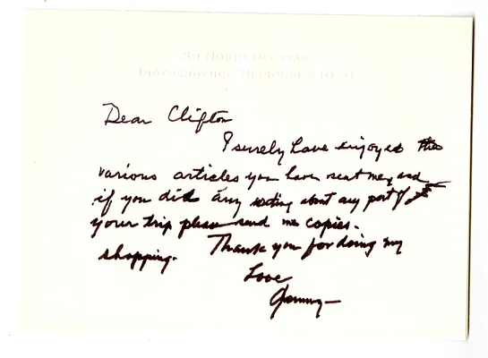 Letter from Bess W. Truman to E. Clifton Daniel, Jr.