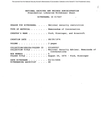 August 29, 1974 - Ford, Kissinger
