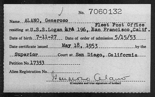 Alano, Generoso - 1953