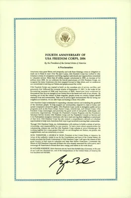 Fourth Anniversary of USA Freedom Corps, 01/30/2006