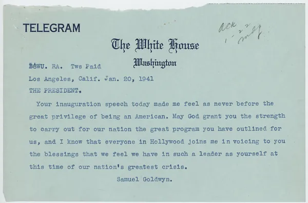 Telegram, Samuel Goldwyn